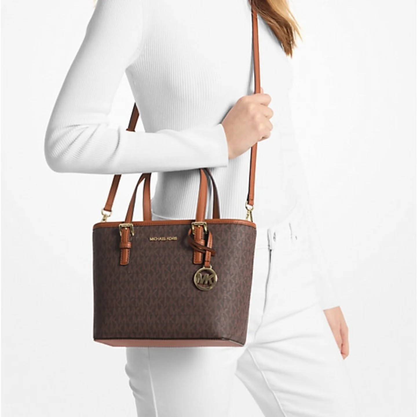 Jet Set Travel Extra-Small Logo Top-Zip Tote Bag cafe