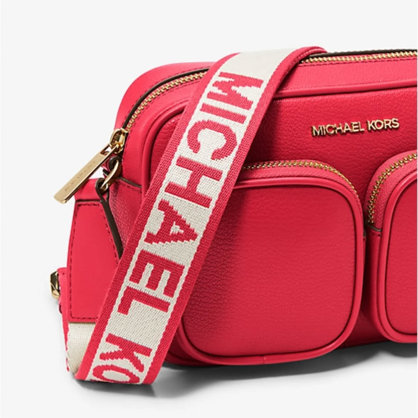 Jet Set Medium RED Leather Crossbody Bag with Case for Apple Airpods Pro