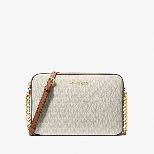 Jet Set vainilla Large Printed Logo Crossbody Bag