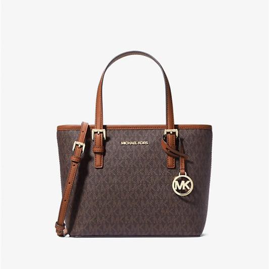 Jet Set Travel Extra-Small Logo Top-Zip Tote Bag cafe