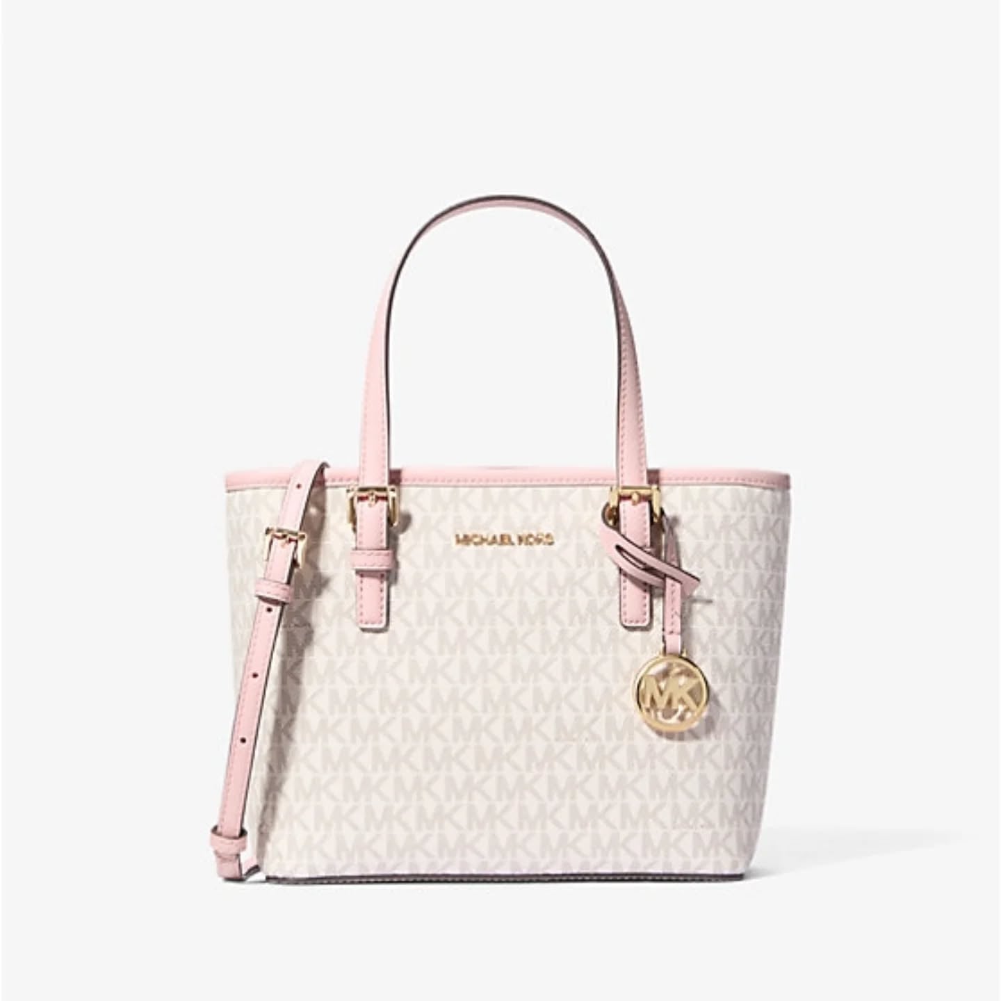 Jet Set Travel Extra-Small Logo Top-Zip Tote Bag pink