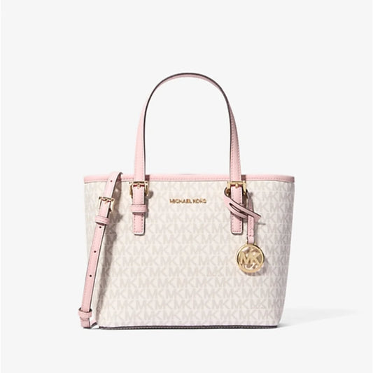 Jet Set Travel Extra-Small Logo Top-Zip Tote Bag pink